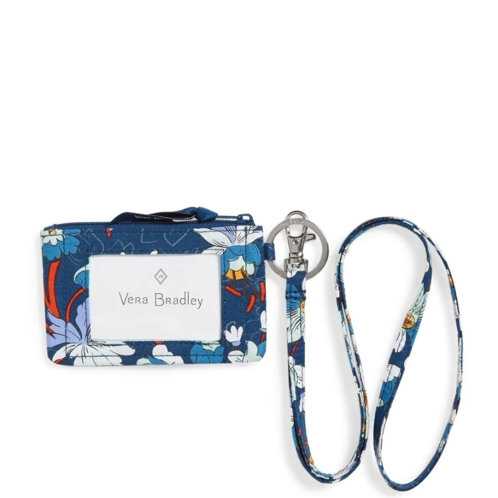 Vera Bradley Floral Bursts Zip ID & Lanyard